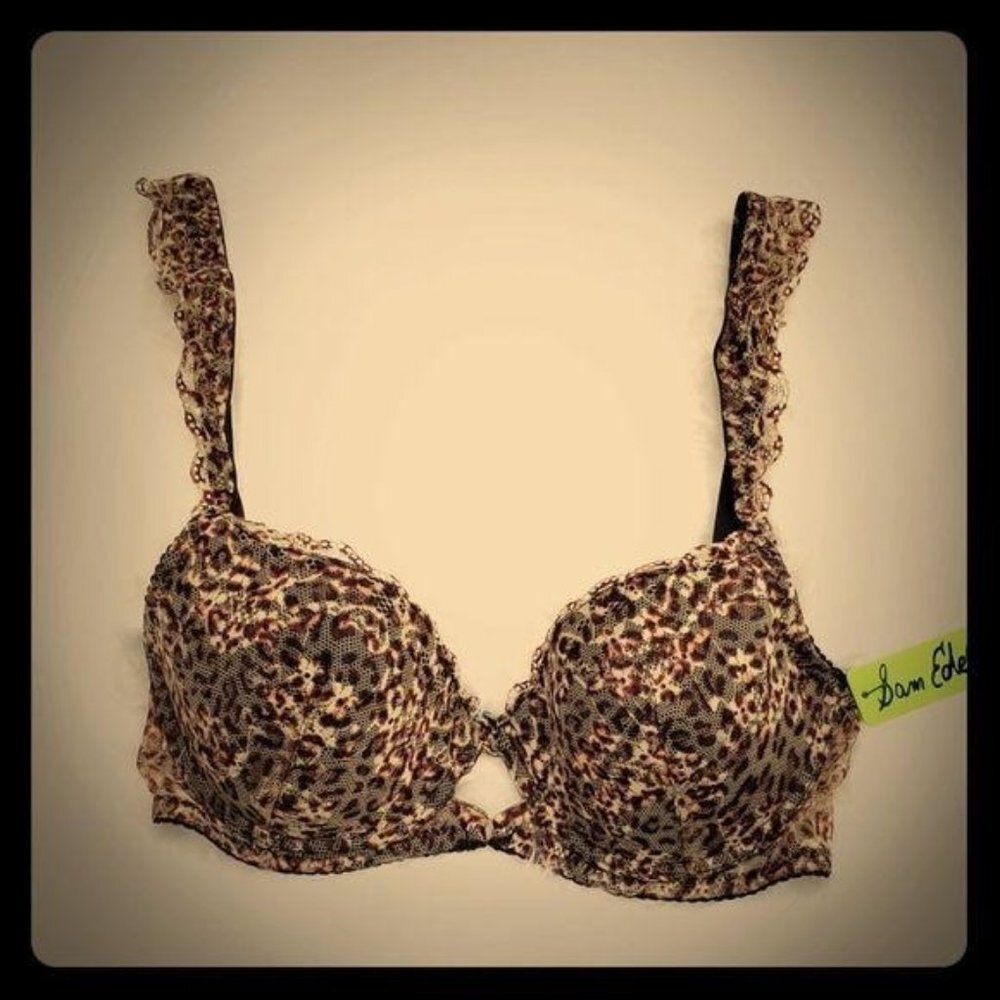 Sam Edelman Cheetah Lace Convertible Bra, 34D NWT